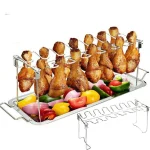 BBQ Chicken Grill Rack 14 Slots Stainless Steel Barbecue Drumsticks Holder with Drip Pan Tools in Nairobi Homeways Kenya