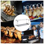 Using BBQ Chicken Grill Rack 14 Slots Stainless Steel Barbecue Drumsticks Holder with Drip Pan Tools Homeways Kenya