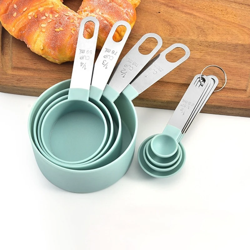 Buy 8pcs Kitchen Measuring Spoons and Measuring Cups for baking, Mint Green at Household depot kenya
