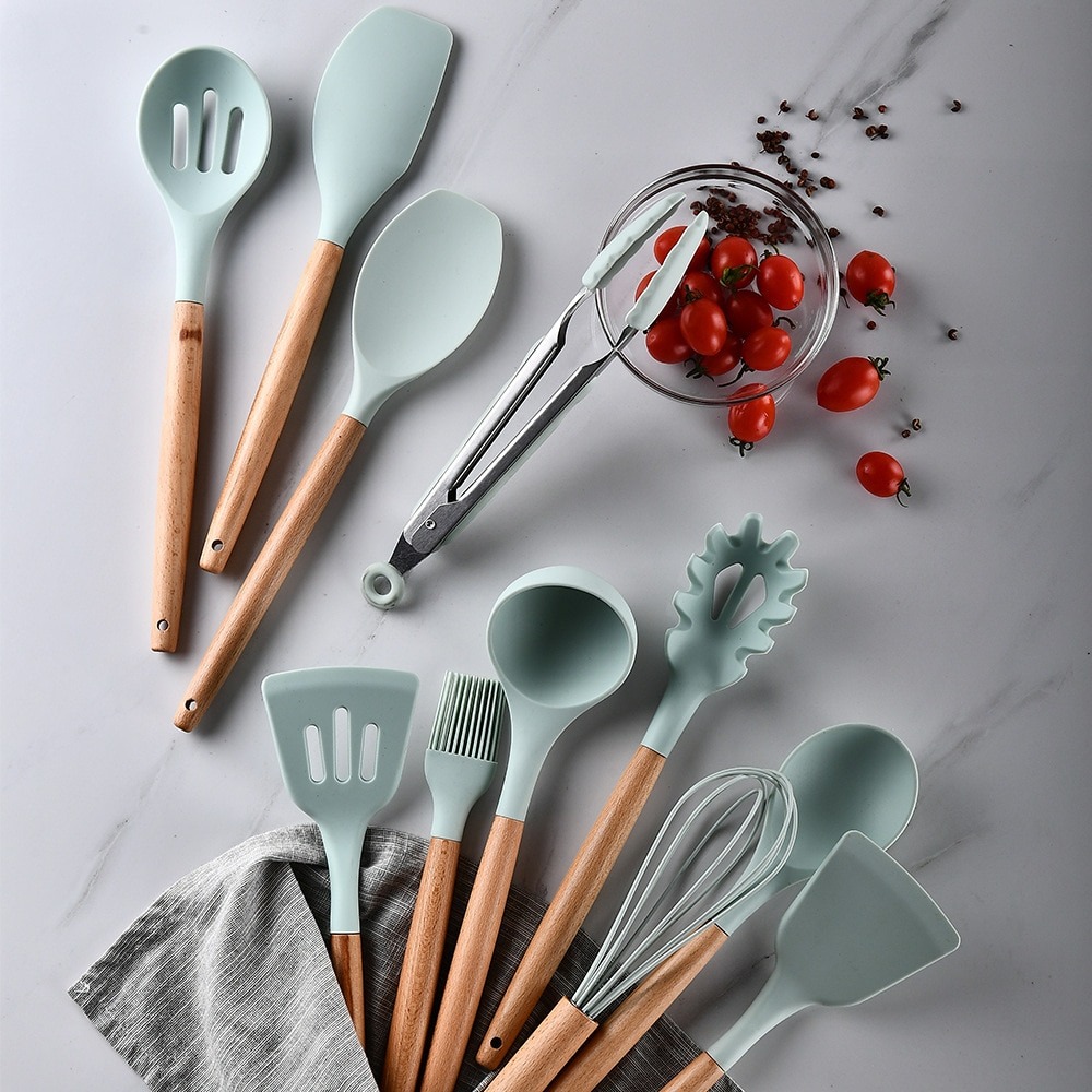 Heat Resistant Silicone Kitchenware Cooking Utensils Set Kitchen Non-Stick Cooking Utensils Baking Tools With Storage Box Tools at Household Depot Nairobi Kenya