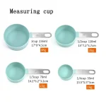 Top Quality 8pcs Kitchen Measuring Spoons and Measuring Cups, Mint Green, Metallic Handle Kenya