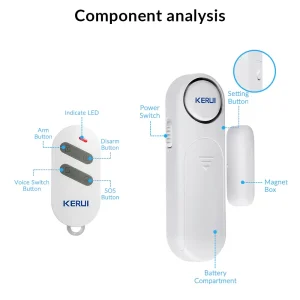 Features of KERUI D121 Wireless Door & Window Sensor Alarm 120dB with 2 Remote Controls