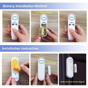 Installation Guide for KERUI D121 Wireless Door & Window Sensor Alarm 120dB with 2 Remote Controls