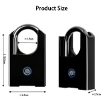Dimensions of PD08 Large Waterproof Fingerprint Padlock with Keys