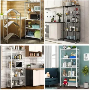 Uses of 5-Tier Foldable Metal Rack Storage Shelving Unit with Wheels, for Garage, Kitchen, Living, Bedroom